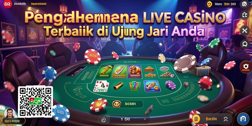 Screenshot gameplay 8QR menampilkan dealer langsung yang berinteraksi dengan pemain.