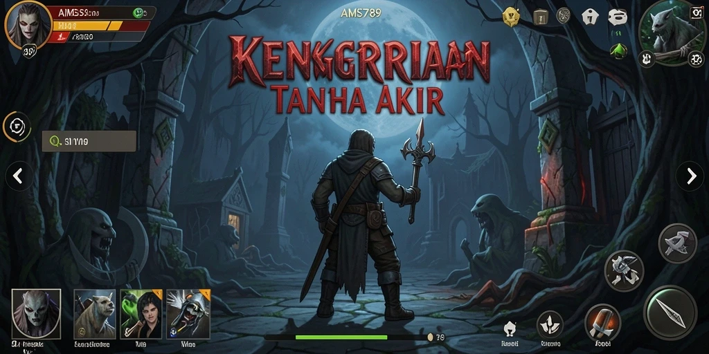Screenshot menunjukkan gameplay menegangkan AMS789 dengan suasana horor yang mencekam.