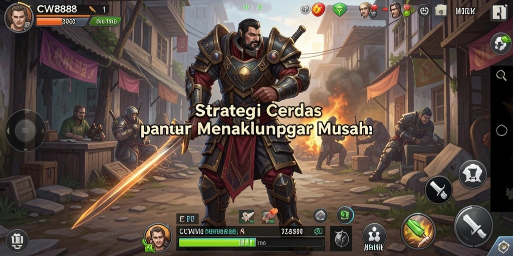 Tangkapan layar utama CW8888 menampilkan aksi strategi yang intens.