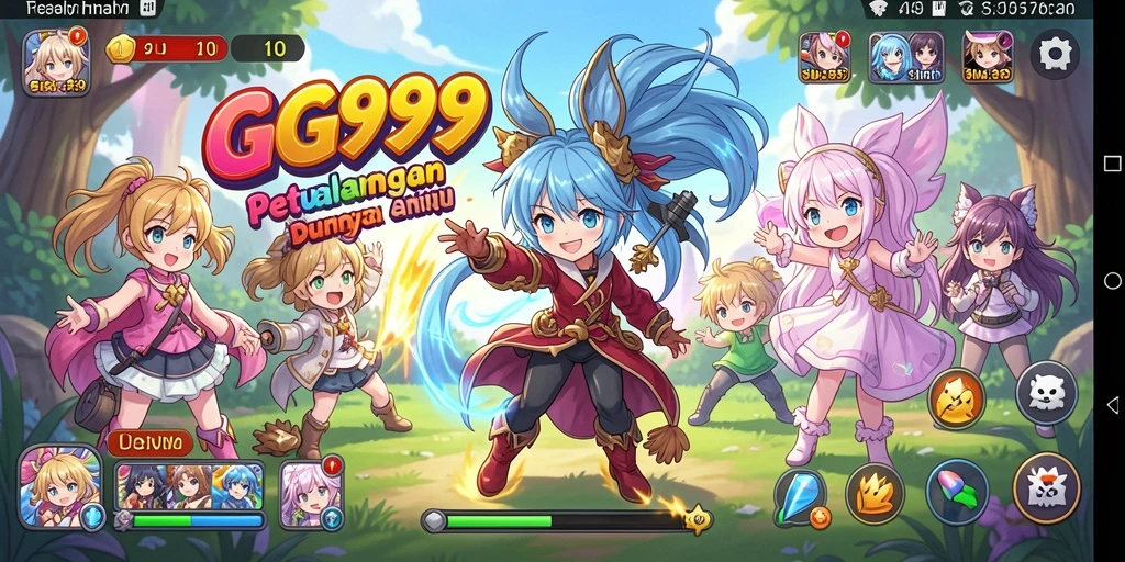 Tampilan gameplay seru di dunia Anime GG999