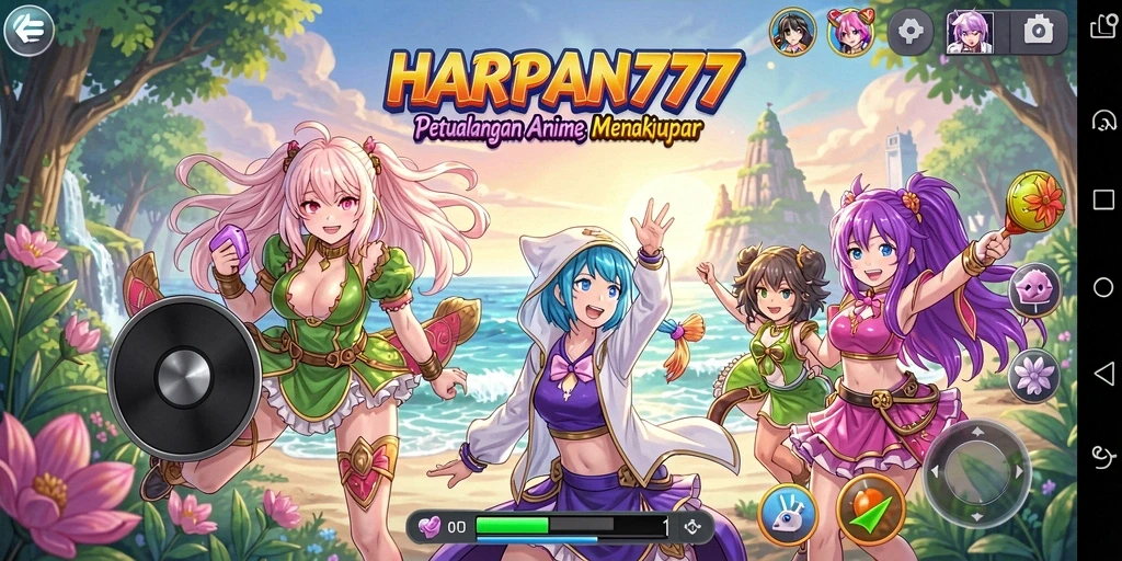 Screenshot gameplay HARAPAN777 menampilkan pertarungan seru dengan karakter Anime.