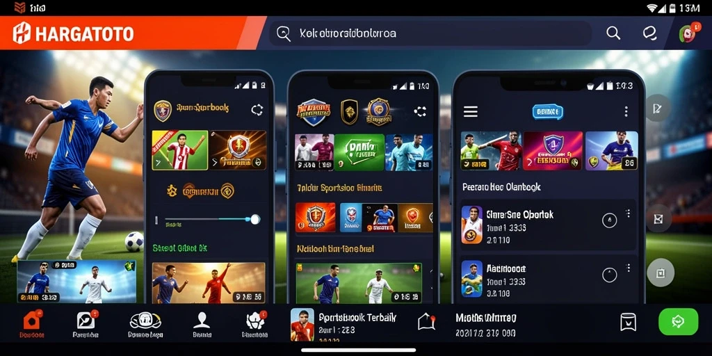 Screenshot HARGATOTO menampilkan antarmuka taruhan olahraga yang menarik.