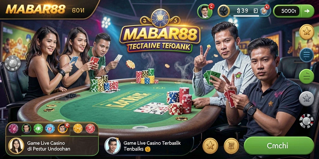 Tampilan gameplay MABAR88 yang menarik dalam suasana Live Casino yang menyenangkan.