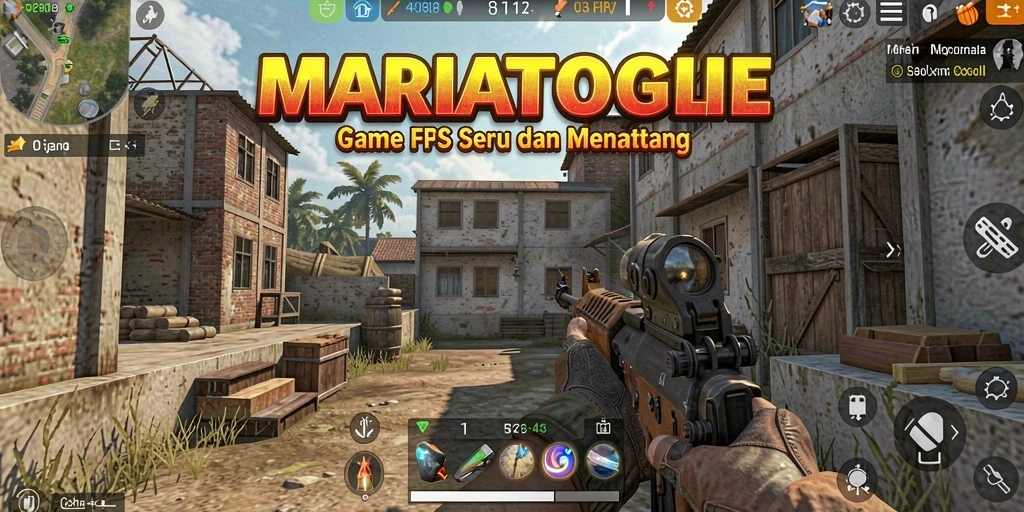 Screenshot menunjukkan aksi seru dalam game FPS MARIATOGEL.