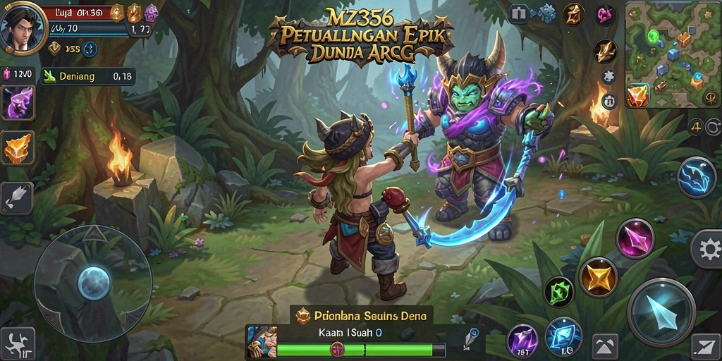 Screenshot gameplay MZ356 yang menampilkan pertarungan epik dan grafis menawan.