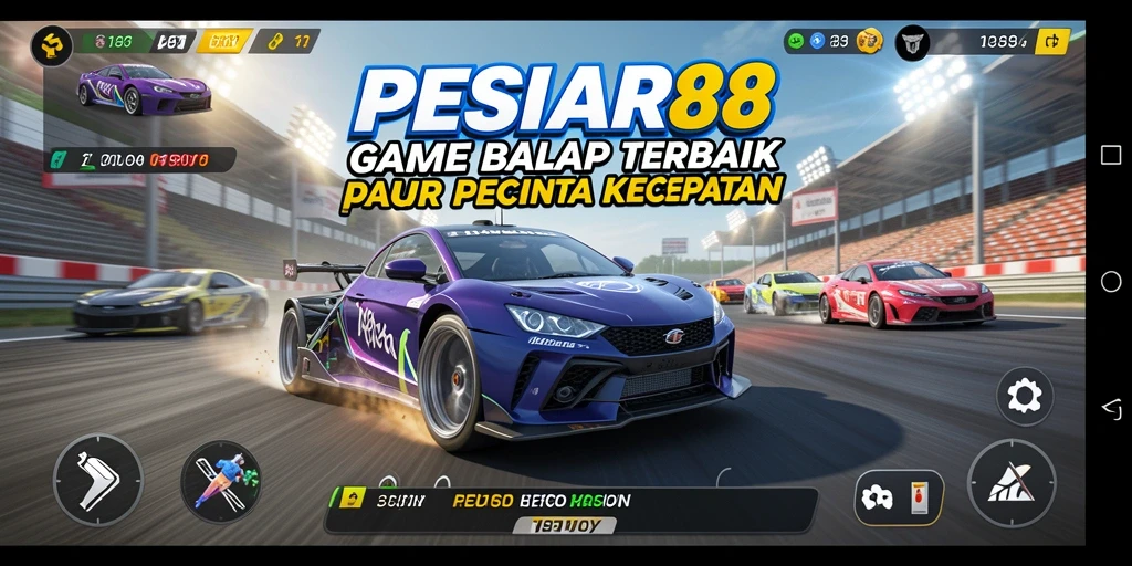 Gameplay seru dalam balapan mobil di PESIAR88.
