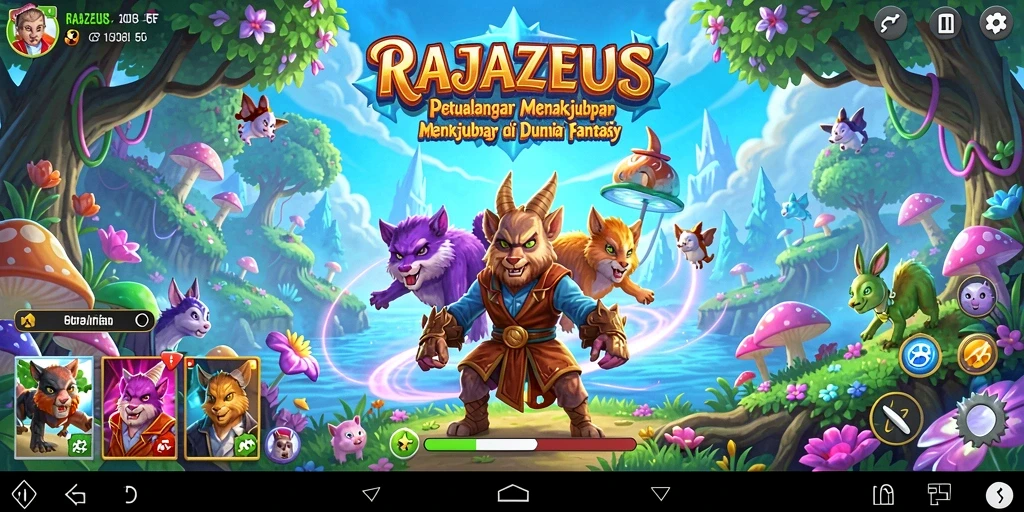 Screenshot gameplay RAJAZEUS menampilkan aksi menegangkan di dunia fantasi.