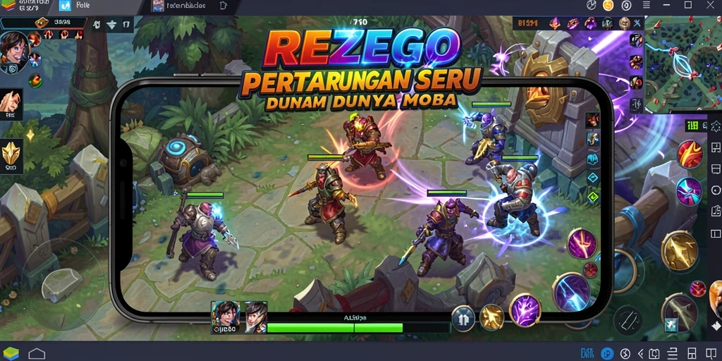 Tampilan gameplay intens dan seru di REZEGO saat pertempuran berlangsung.