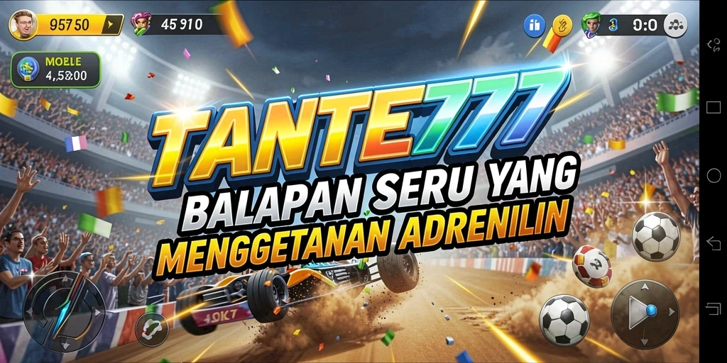 Tampilan menarik dari gameplay TANTE777 yang penuh aksi balapan.