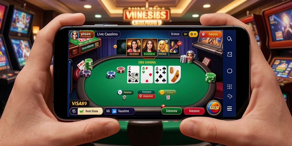 Tampilan gameplay Live Casino yang menarik di aplikasi VISA89.