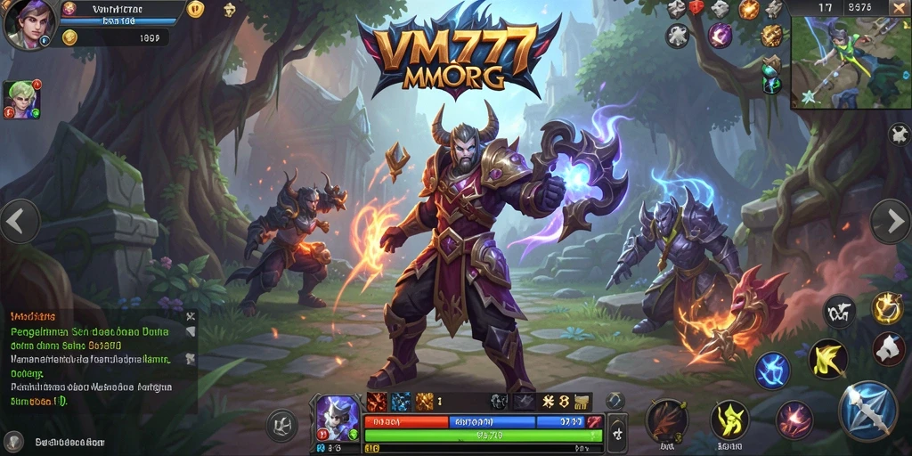 Screenshot gameplay VM777 yang menampilkan pertarungan epik antar pemain.