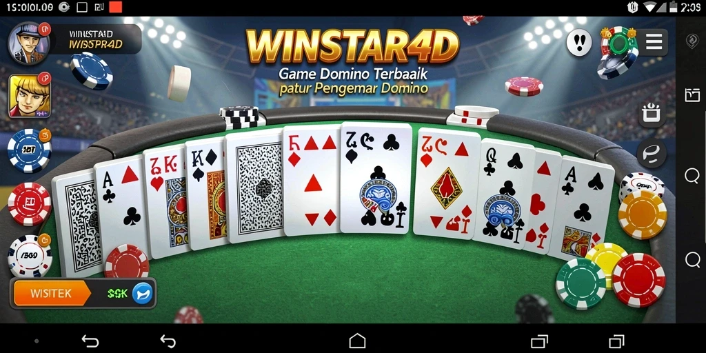 Tangkapan layar gameplay WINSTAR4D yang menampilkan keseruan bermain Domino.